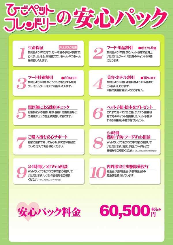 ひごペット フレンドリー会員 安心パック