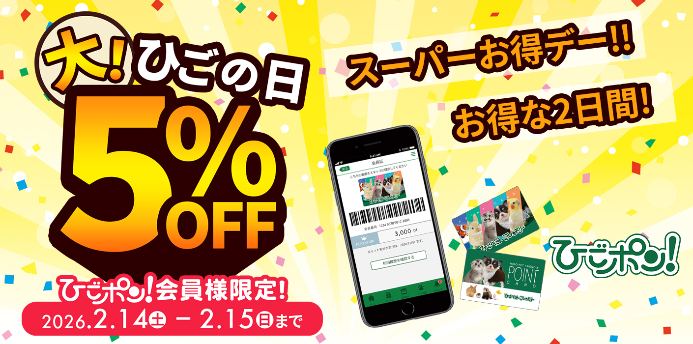 大ひごの日・５%OFFデー