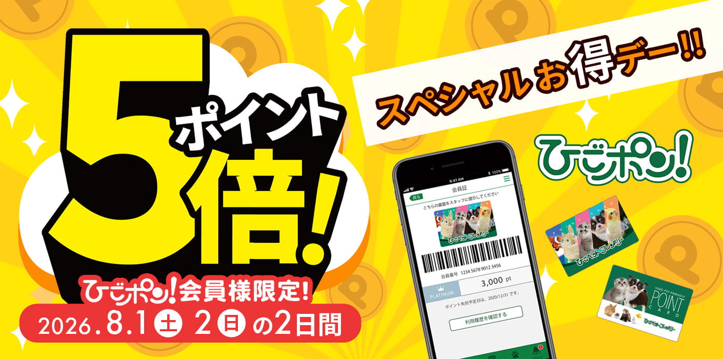 ワンちゃんデー・ポイント5倍デー