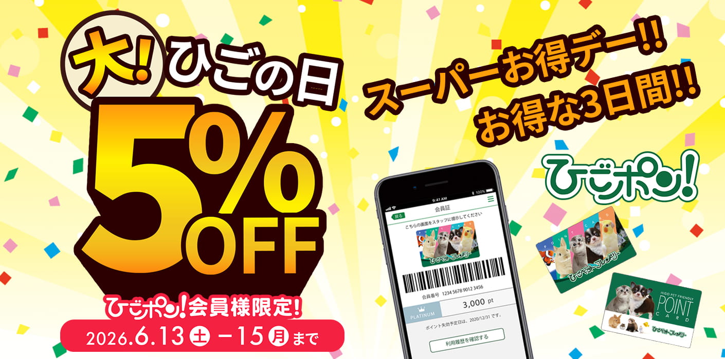 大ひごの日・５%OFFデー